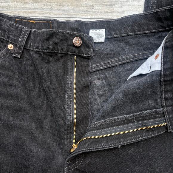 VTG 90s Levi’s 550 Jeans 16 Reg Black Denim Relaxed Tapered Mom USA Made 33 x 32 - Picture 7 of 12